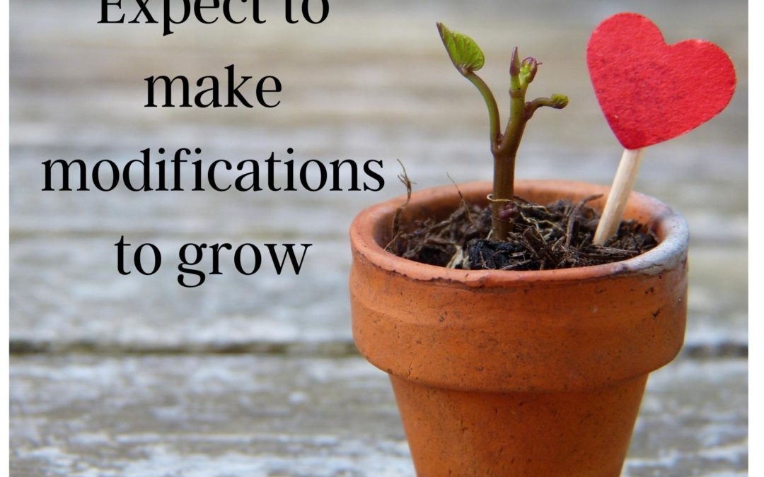 Expect to make modifications to grow..